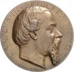 MONACO Charles III (1853-1889). Épreuve uniface d’avers de médaille pour Charles III, par Ponscarme 