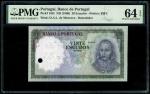 Portugal, 20 Escudos, 1960, Remainder (P-163r) PMG 64EPQ, Punch Hole Cancelled, As Made Ink1960年葡萄牙2