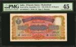 INDIA - PRINCELY STATES. Hyderabad. 10 Rupees, ND (1946-47). P-S274e. PMG Choice Extremely Fine 45.