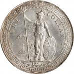 1908/7-B年英国贸易银元站洋一圆银币。孟买铸币厂。GREAT BRITAIN. Trade Dollar, 1908/7-B. Bombay Mint. Edward VII. PCGS MS-