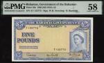 Bahamas Government, £5, ND (1954), serial number A/1 122772, signature Higgs/Sweeting/Burnside, (Pic