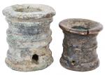 Lot of two bronze signal cannons (mortars), Spanish colonial (1500s-1600s), one medium and one small