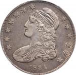 1834 Capped Bust Half Dollar. O-114. Rarity-1. Die State 114.1. Small Date, Small Letters. EF-40 (PC