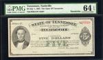 Nashville, Tennessee. State of Tennessee. July 1, 1883. $5. PMG Choice Uncirculated 64 EPQ. Remainde