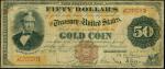 Fr. 1189a. 1882 $50  Gold Certificate. PCGS Fine 12 Apparent. Restorations. Rust Stains on Back.