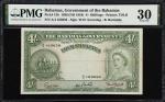 BAHAMAS. Lot of (3). Bahamas Government. 4 Shillings & 1 Pound, 1936 (ND 1954-63). P-13b, 13d & 15b.