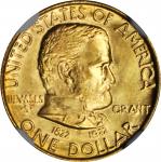 1922 Grant Memorial Gold Dollar. No Star. MS-66+ (NGC).