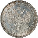 1878-CNB HO年俄罗斯1卢布。圣彼得堡造币厂。(t) RUSSIA. Ruble, 1878-CNB HO. St. Petersburg Mint. Alexander II. NGC MS