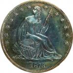 1873 Pattern Liberty Seated Half Dollar. Judd-1272, Pollock-1414. Rarity-7+. Copper. Reeded Edge. Pr