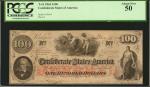 T-41. Confederate Currency. 1862 $100. PCGS Currency About New 50.