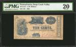 Deep Creek Valley, Pennsylvania. C.M. Billman. 1863. 10 Cents. PMG Very Fine 20.