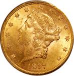 1897年美国20元金币，重33.4g含.900金，总含金量30.1克（0.97盎司），PCGS MS61，#42376210