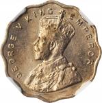 1936年印度1安娜。孟买造币厂。INDIA. Anna, 1936-(B). Bombay Mint. NGC MS-64.