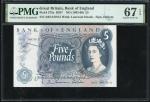 Bank of England, £5, ND (1963-66), serial number A03 847813, (Pick 375a), PMG 67EPQ Superb Gem Unc. 