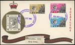 1962邮票百年套票首日封2枚，其一图案是禁封盖邮展T.P.O.临时邮局印. 另一枚是禁封加盖图案更正首日封，罕