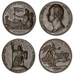 British Copper Medals (2), including: Settlement of the British at Bombay, 1662: East India Companys