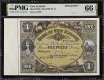 NEW ZEALAND. Bank of New Zealand. 1 Pound, ND (1888-98). P-S202s. Specimen. PMG Gem Uncirculated 66 