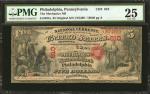 Philadelphia, Pennsylvania. $5 Original. Fr. 397a. The Mechanics NB. Charter #610. PMG Very Fine 25.