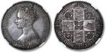 英国1847年维多利亚女王像“哥特式”1克朗银币一枚