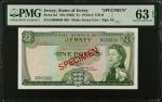 JERSEY. Treasury of the States of Jersey. 1 Pound, ND (1963). P-8s1. Specimen. PMG Choice Uncirculat