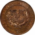 DOMINICAN REPUBLIC. Bronze 2 Centavos Essai (Pattern), 1878-E. NGC PROOF-65 Red Brown.