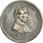 1860 Abraham Lincoln. DeWitt-AL 1860-35. White metal. 31.3 mm. Choice About Uncirculated.