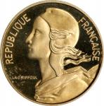 FRANCE. Gold 5 Centimes Piefort, 1973. Paris Mint. PCGS SPECIMEN-67.