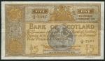 Bank of Scotland, ｣5, 1 February 1945, serial number 6/A 7561, brown on pale orange underprint, arms