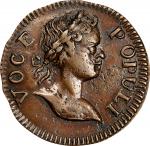 1760 Voce Populi Farthing. Nelson-2, W-13810. Rarity-8-. Small Letters. AU-53 (PCGS).