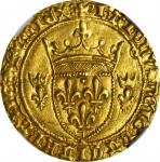 FRANCE. Ecu dOr a La Couronne, ND (1st emission, 28 January 1436). Toulouse Mint. Charles VII (1422-