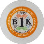 2016 BTCC 1K Bits "Poker Chip" 0.001 Bitcoin. Loaded. Firstbits 1EfoW54wx. Serial No. F01036. Series