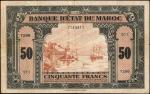 MOROCCO. Banque DEtat Du Maroc. 50 Francs, ND. P-26a. Fine.
