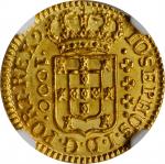 BRAZIL. 1000 Reis, 1752-(L). Lisbon Mint. Jose I. NGC MS-66+.