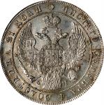 1842/1-CNB AY年俄罗斯1卢布。圣彼得堡铸币厂。(t) RUSSIA. Ruble, 1842/1-CNB AY. St. Petersburg Mint. Nicholas I. NGC 