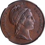 VENEZUELA. Centavo, 1843. London Mint. NGC AU-58.