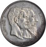 BELGIUM. Medallic 5 Francs, 1880. PCGS Genuine--Cleaned, AU Details Secure Holder.