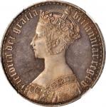 1847年维多利亚一圆银币。伦敦铸币厂。GREAT BRITAIN. Crown, 1847. London Mint. Victoria. NGC PROOF-63 Cameo.