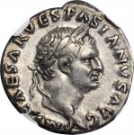 VESPASIAN, A.D. 69-79. AR Denarius, Rome Mint, A.D. 69-70. NGC EF.