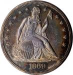 1869 Liberty Seated Silver Dollar. Proof-65 (NGC).