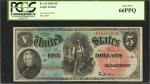 Fr. 64. 1869 $5 Legal Tender Note. PCGS Currency Gem New 66 PPQ.