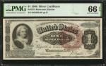 Fr. 219. 1886 $1 Silver Certificate. PMG Gem Uncirculated 66 EPQ.