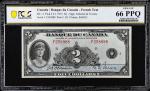 CANADA. Banque du Canada. 2 Dollars, 1935F. BC-4. PCGS Banknote Gem Uncirculated 66 PPQ.