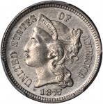 1877 Nickel Three-Cent Piece. Proof. Unc Details--Cleaning (PCGS).