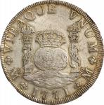 1771-Mo MF年墨西哥地球双柱壹圆银币。墨西哥城铸币厂。MEXICO. 8 Reales, 1771-Mo FM. Mexico City Mint. Charles III. NGC EF D