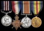 A Great War M.M. group of four to Private C. E. Temperton, East Yorkshire Regiment, for gallantry in