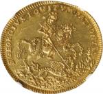 HUNGARY. St. George/Christ & Apostles Gold Medal of 3 Ducats Weight, ND (ca. mid-late 17th Century).