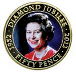 Queen Elizabeth II Diamond Jubilee, 50P, 2012 Jersey , Proof w/o COA