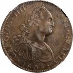 MEXICO. 8 Reales, 1805-Mo TH. Mexico City Mint. Charles IV. NGC AU-55.