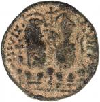 Lot 163 PERSIAN OCCUPATION OF SYRIA: Justin  Sophia type， ca. 610-630+， AE follis 408.86g41， year 34