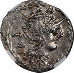 ROMAN REPUBLIC. M. Lucilius Rufus. AR Denarius, Rome Mint, ca. 101 B.C. NGC EF.